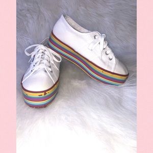 Superga Rainbow Platform Sneakers Tennis Shoes